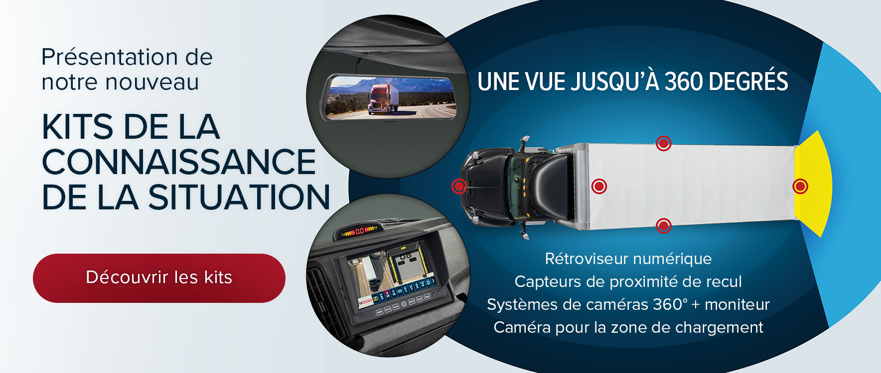 Introducing our new situational awareness packages: digital rear-view mirror, back-up proximity sensors, 360 degree camera with monitor, cargo area camera