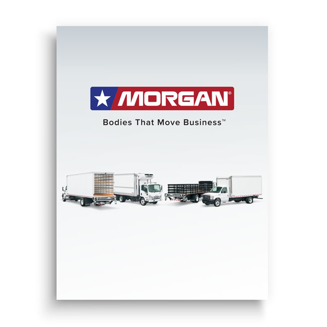 Morgan Canada Corporation corporate brochure cover featuring multiple commercial truck bodies