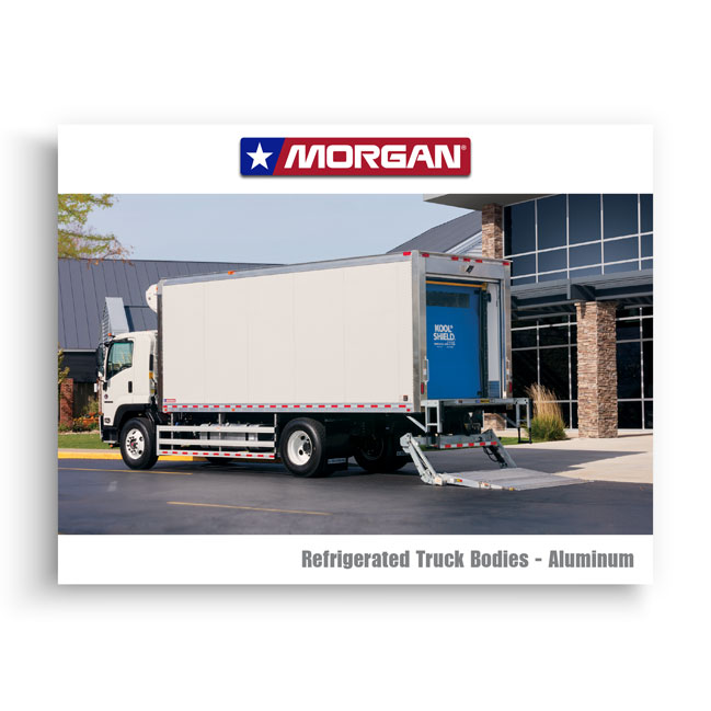 Morgan refrigerated aluminum truck body with rear liftgate for temperature-controlled delivery