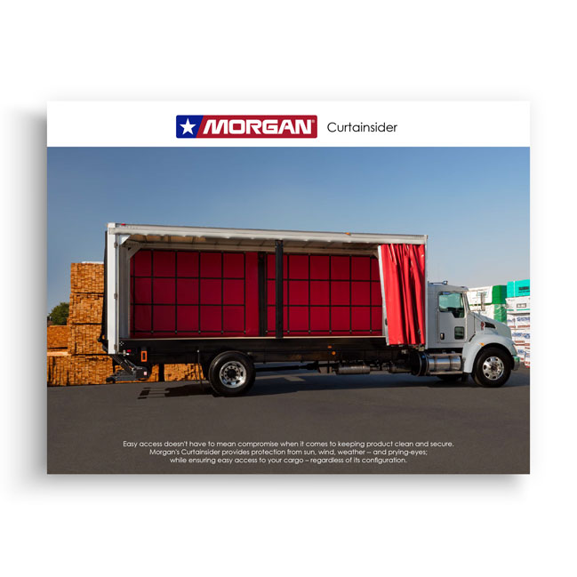 Morgan curtainsider truck body with side curtain open for easy cargo access