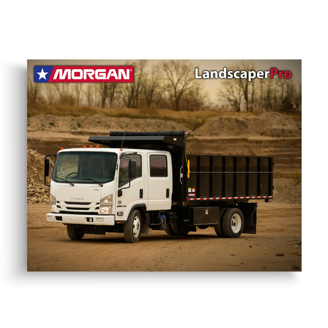 Morgan LandscaperPro dump truck body for hauling landscaping materials on jobsite