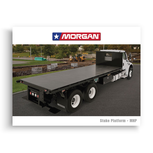 Morgan heavy-duty stake platform MHP truck body for hauling materials on construction site