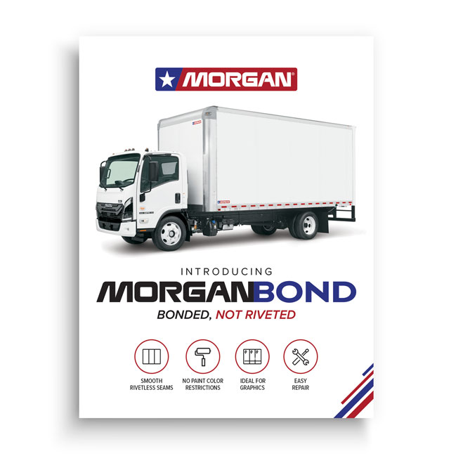 MorganBond bonded dry freight truck body brochure featuring smooth rivetless panel design