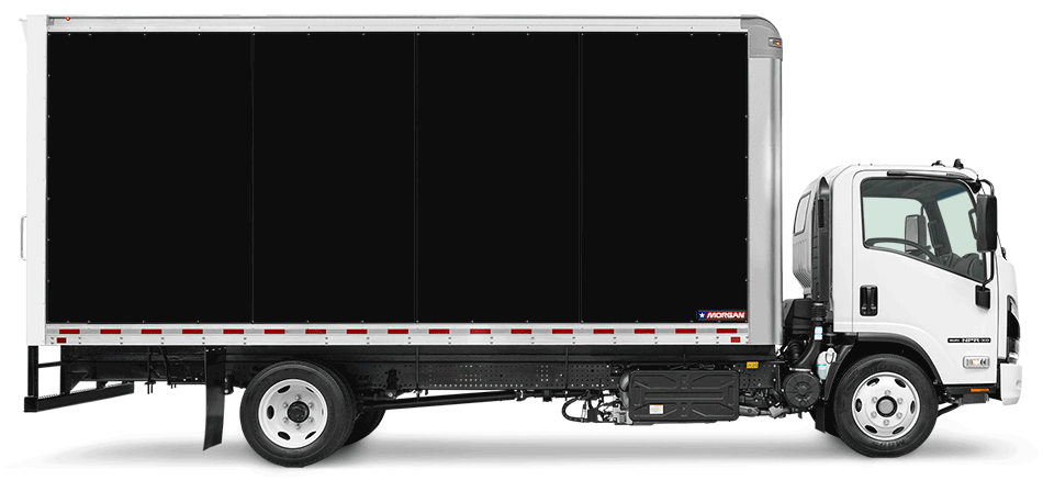 Profil du camion Morgan montrant les multiples options de couleurs de peinture personnalisées appliquées sur le flanc lisse MorganBond.