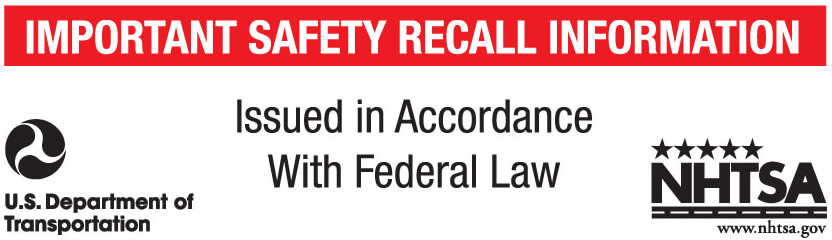 Important safety recall information issued in accordance with federal law